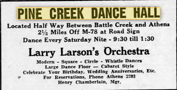 Pine Creek Dance Hall - 28 Jan 1949 Ad